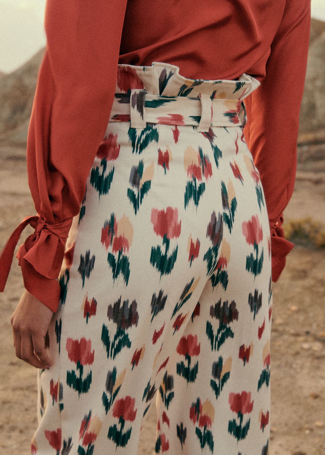 High Waist Ruffled Trousers