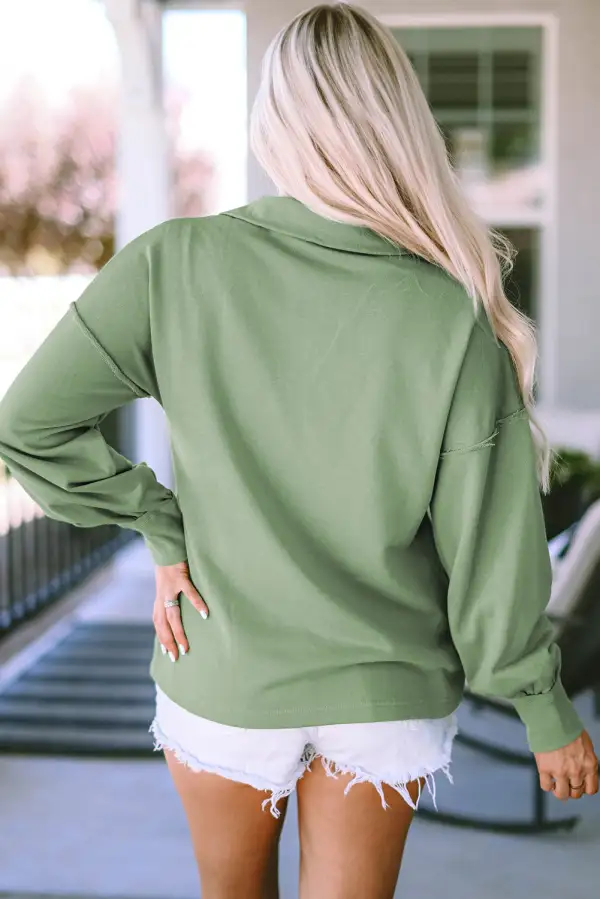 Casual Zip Collared Sweatshirt
