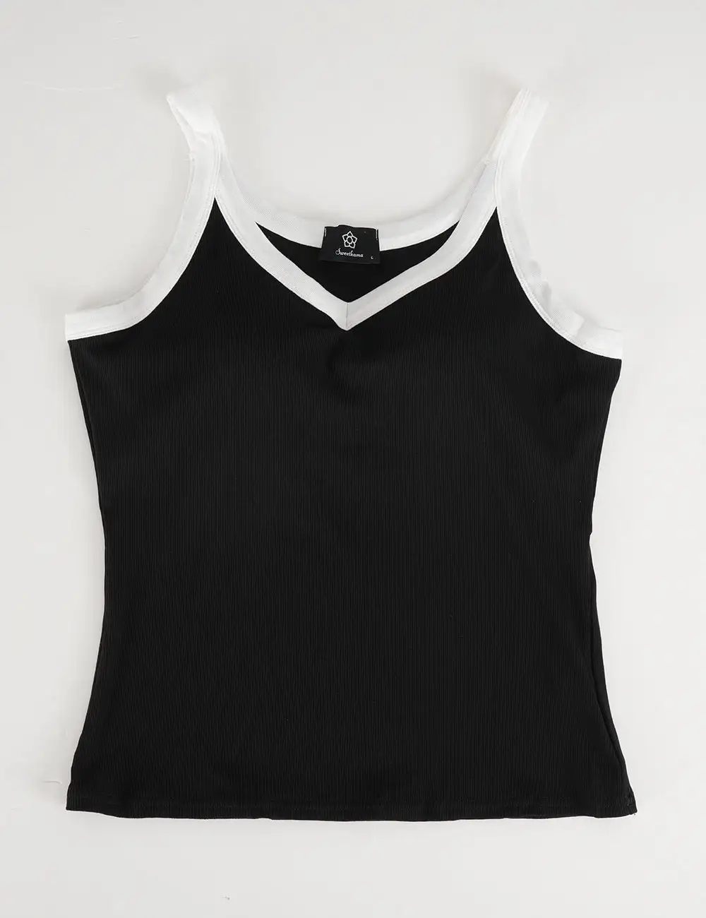 Color Block Padded V Neck Cami Top