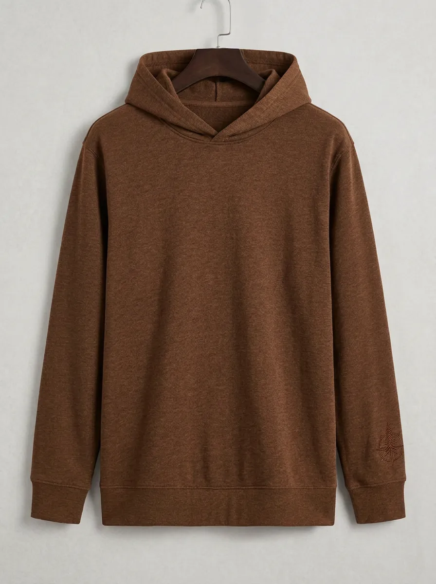 Men's Pine Tree Compass Graphic Pullover Overlap-Neck Hoodie