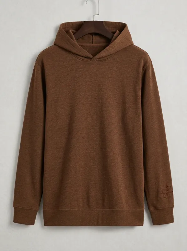 Men's Pine Tree Compass Graphic Pullover Overlap-Neck Hoodie
