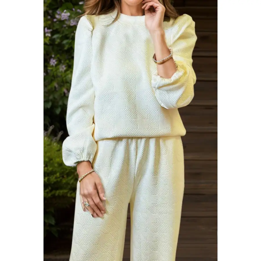 Sleeveless Round Neck Long Sleeve Top and Pants Set