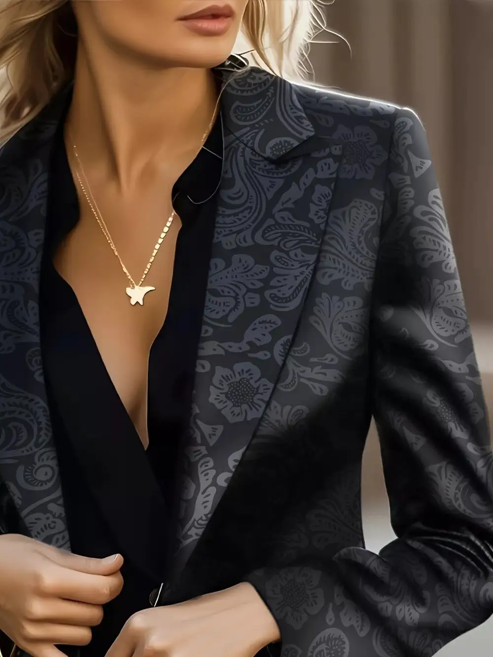 Lapel-Collar Slim-Fit Blazer