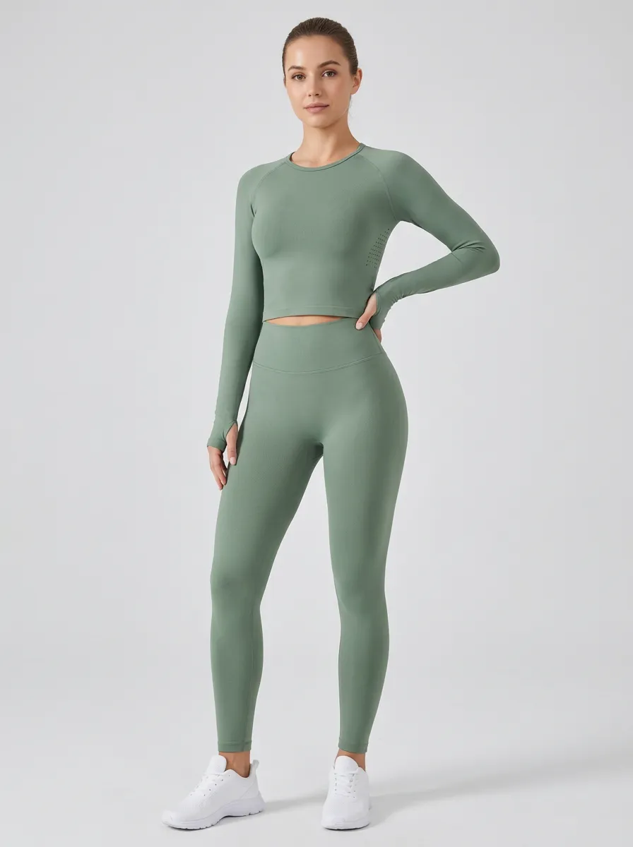 Women's Seamless Printed Leggings Set