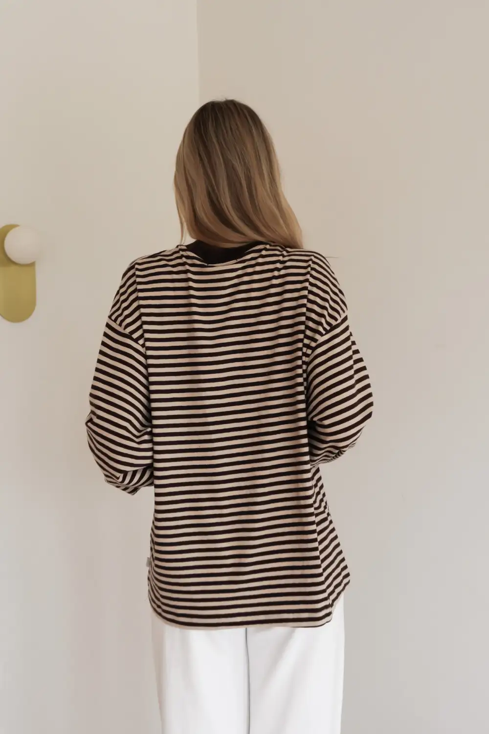 Long Sleeve Striped Modern Casual Tee