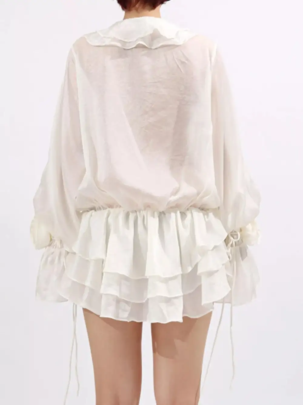 Floral Ruffle Long Sleeve Dress Casual