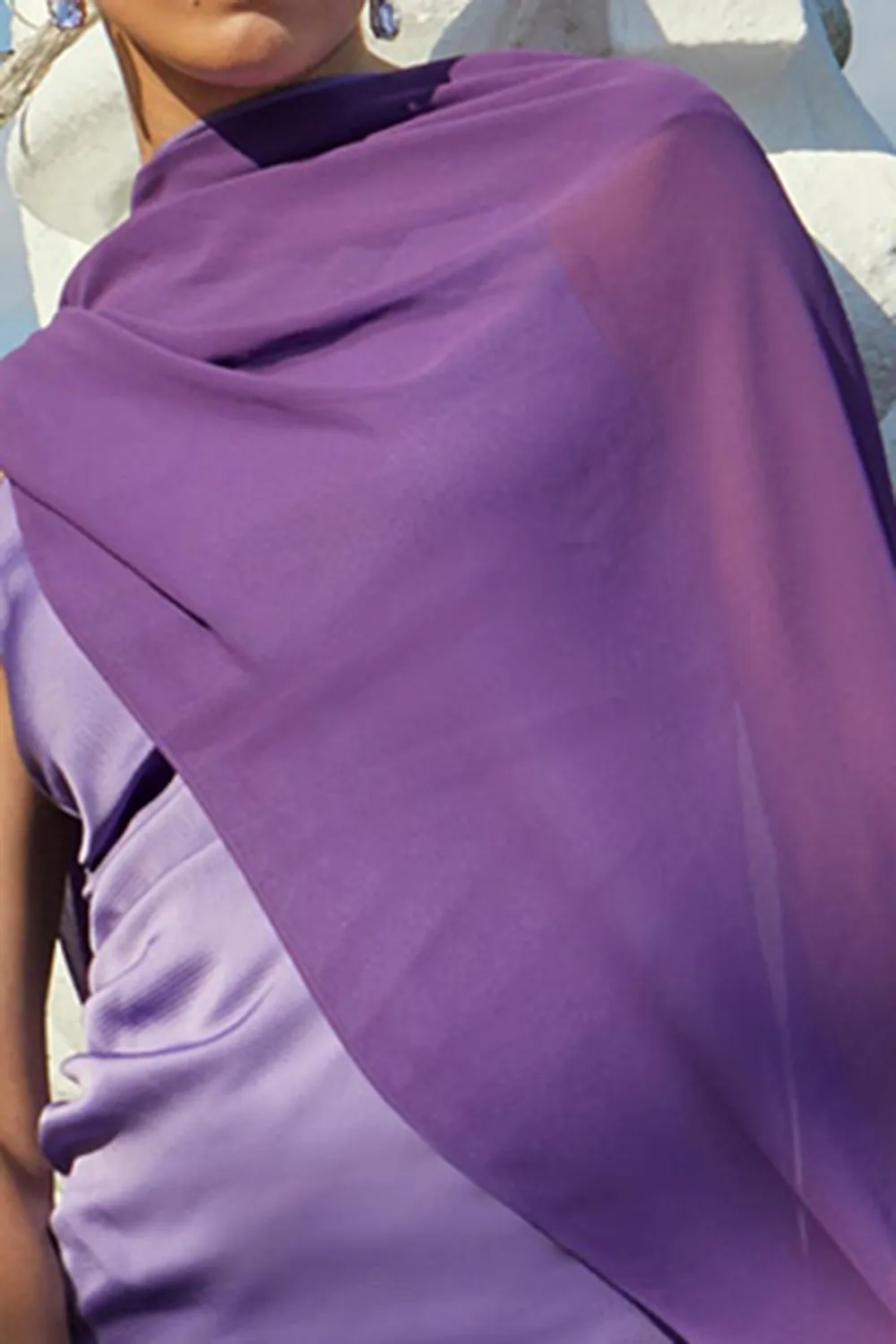 Grape Color Flowing Shawl