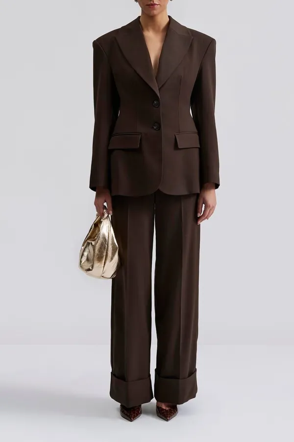 Mid Rise Wide Leg Trousers