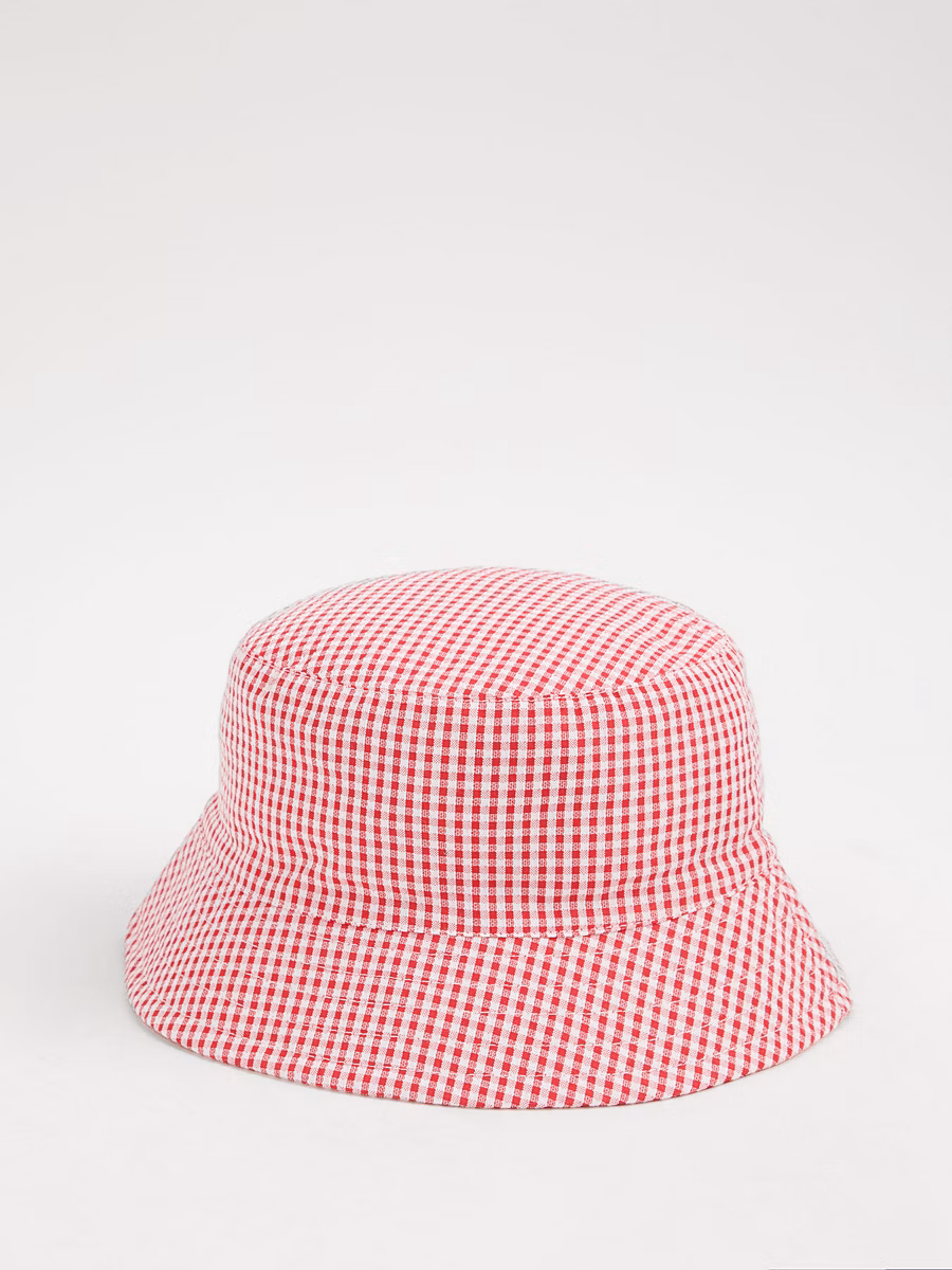 Red Gingham Bucket Hat and Scrunchie Set detail 2