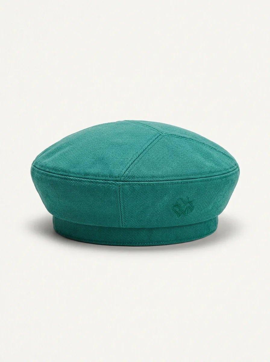 Unisex Minimalist Embroidered Emblem Beret