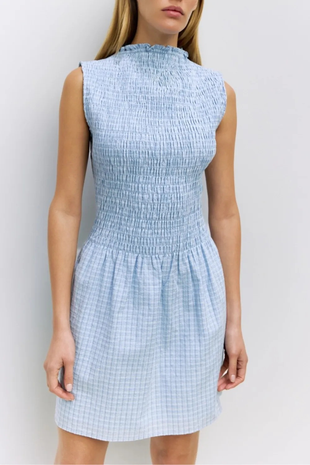 Smocked Sleeveless Mini Dress