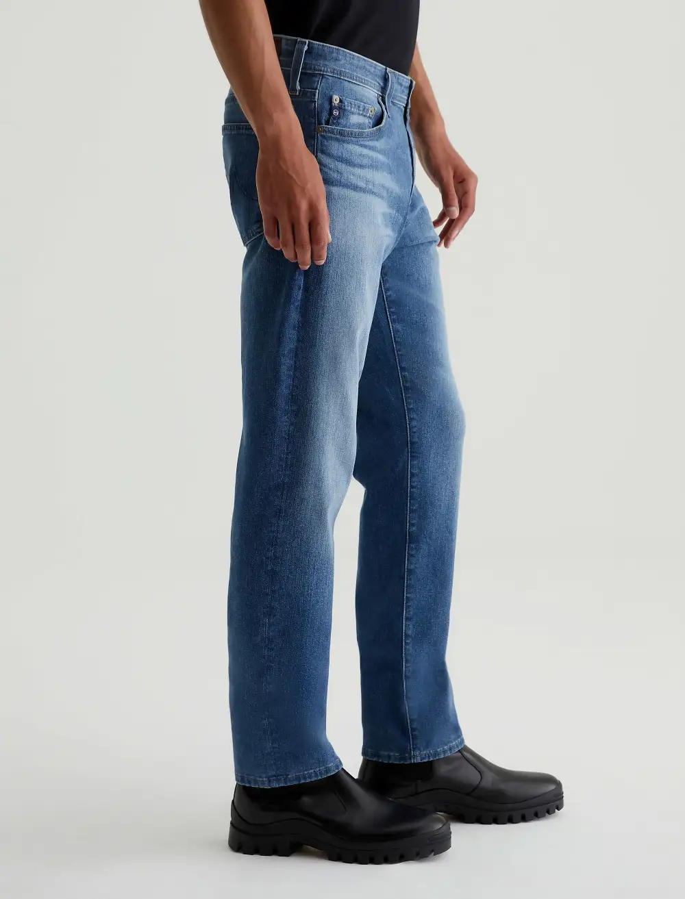 Men's Modern Slim Mid Rise Dual Elastic Stretch Jeans