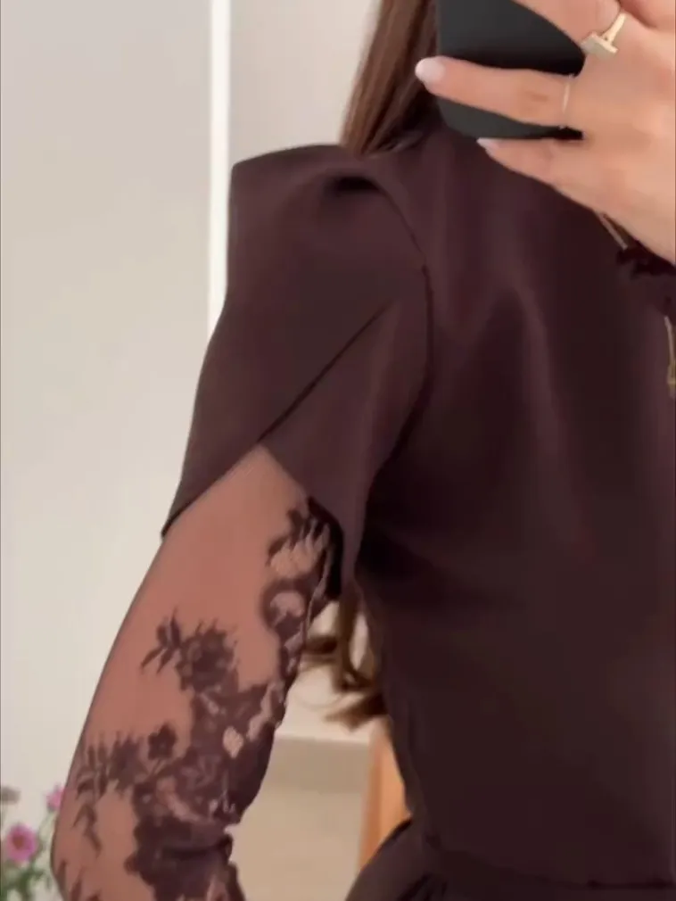 Lace Sleeve Elegant Mini Dress