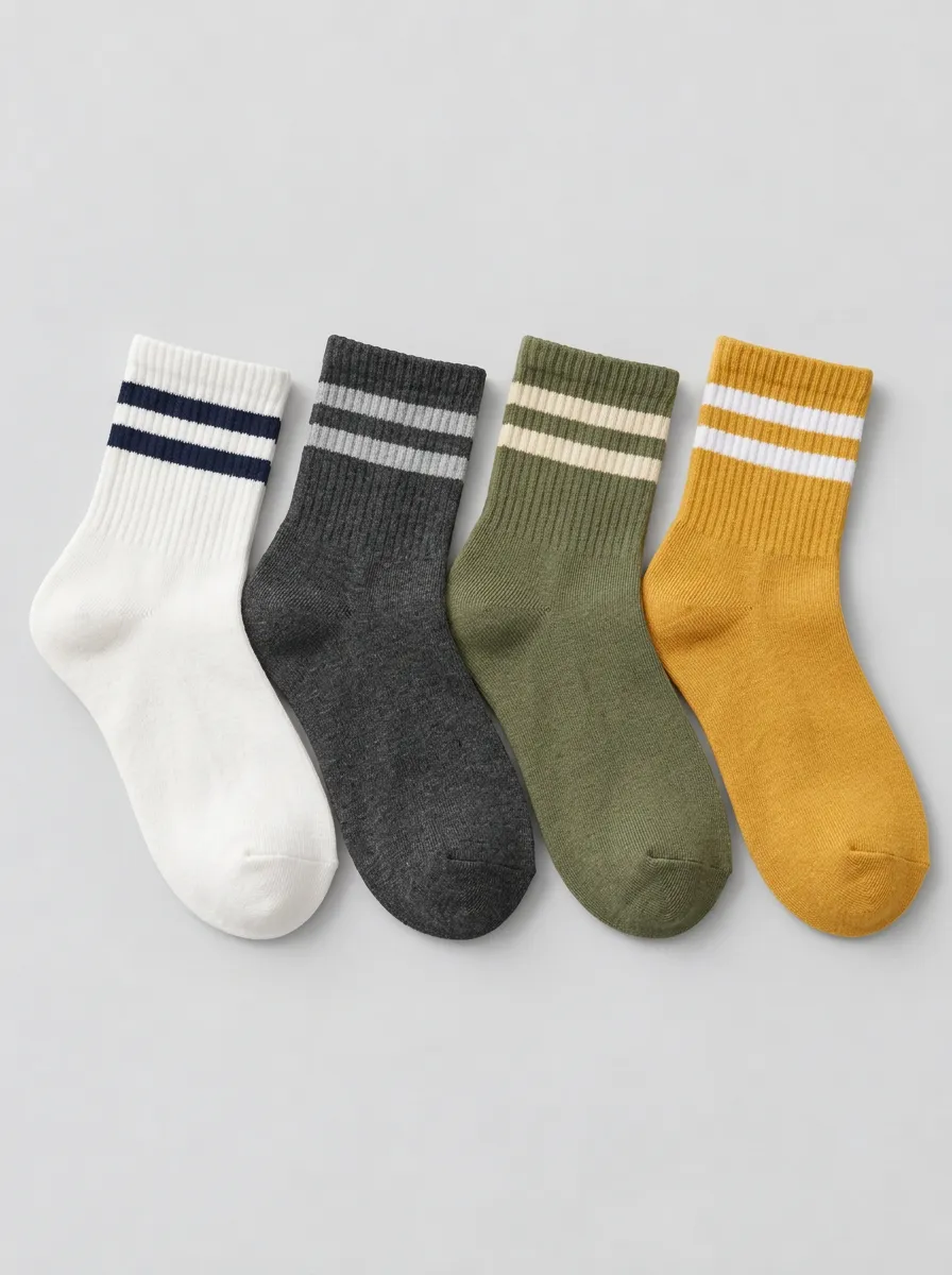 Women's Vintage Striped Crew Socks 4-Pack