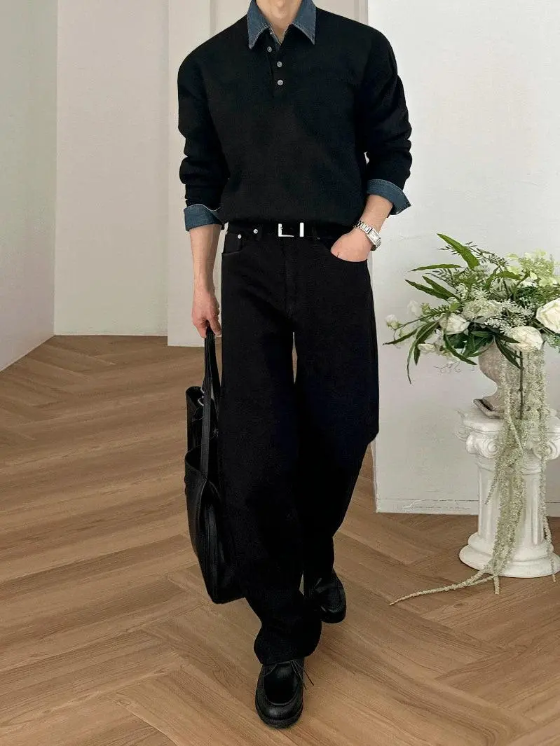 Classic Solid Straight Leg Jeans