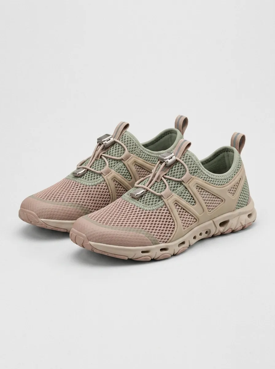 Women's Casual Outdoor Mesh Toggle Printed Sneakers