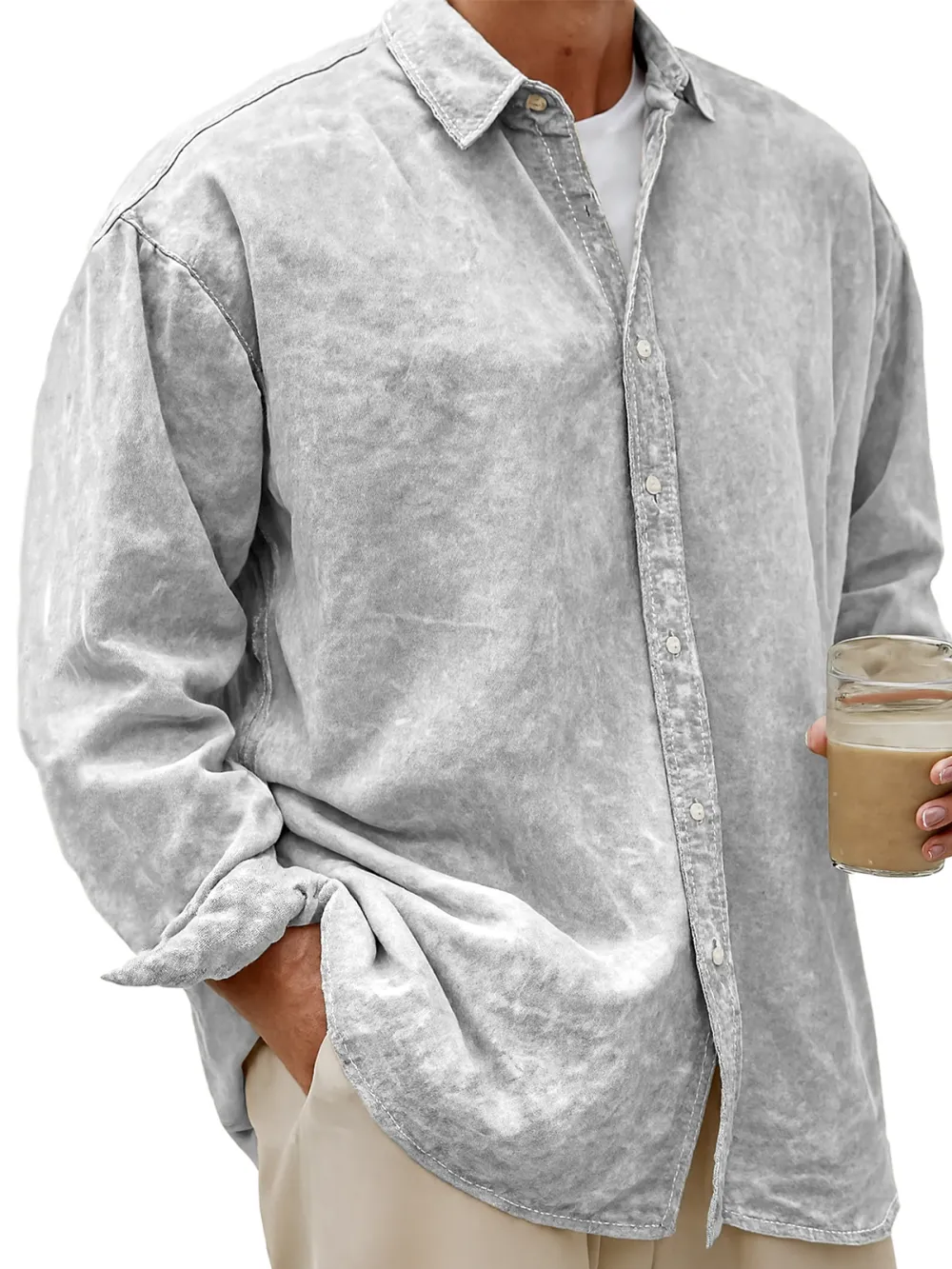 Lyocell Blend Long Sleeve Shirt
