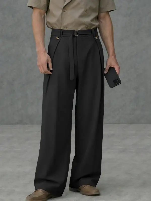 Belted Wide Leg Trousers