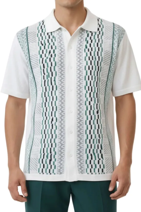 Relaxed Fit Textured Short Sleeve Walking Suit Set