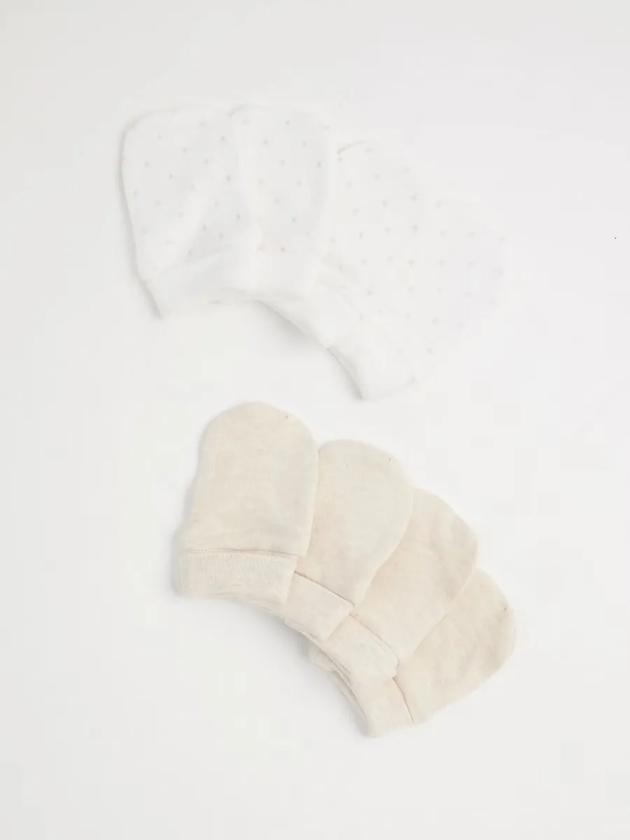 Neutral Baby Mittens 4 Pack