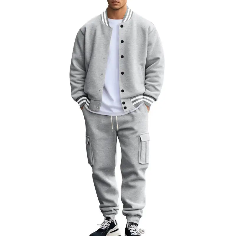 Easy-Wear Stand Collar Loose Cardigan Jacket Pants Set