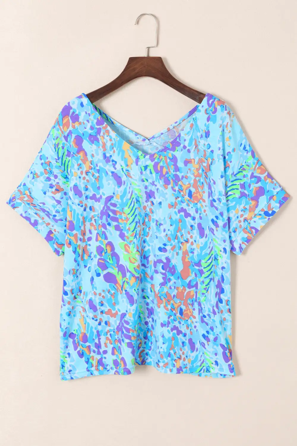 Sky Blue Loose Painted Floral