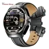Smart Watch Leather Band with Earbuds 2 in 1