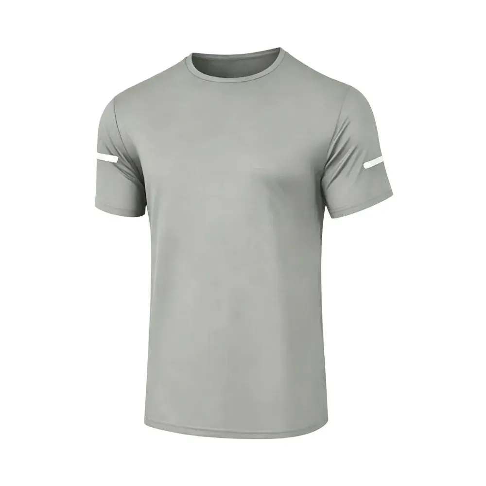 Men's Printed Reflective Striped Sports T-Shirt