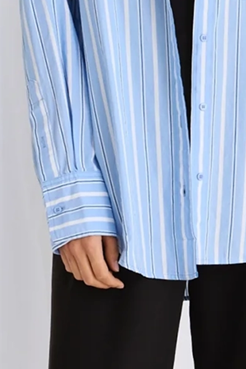 Blue Stripe Layered Long - Sleeve