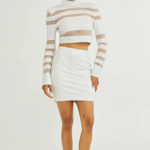 Refined Crystal Detail Skirt