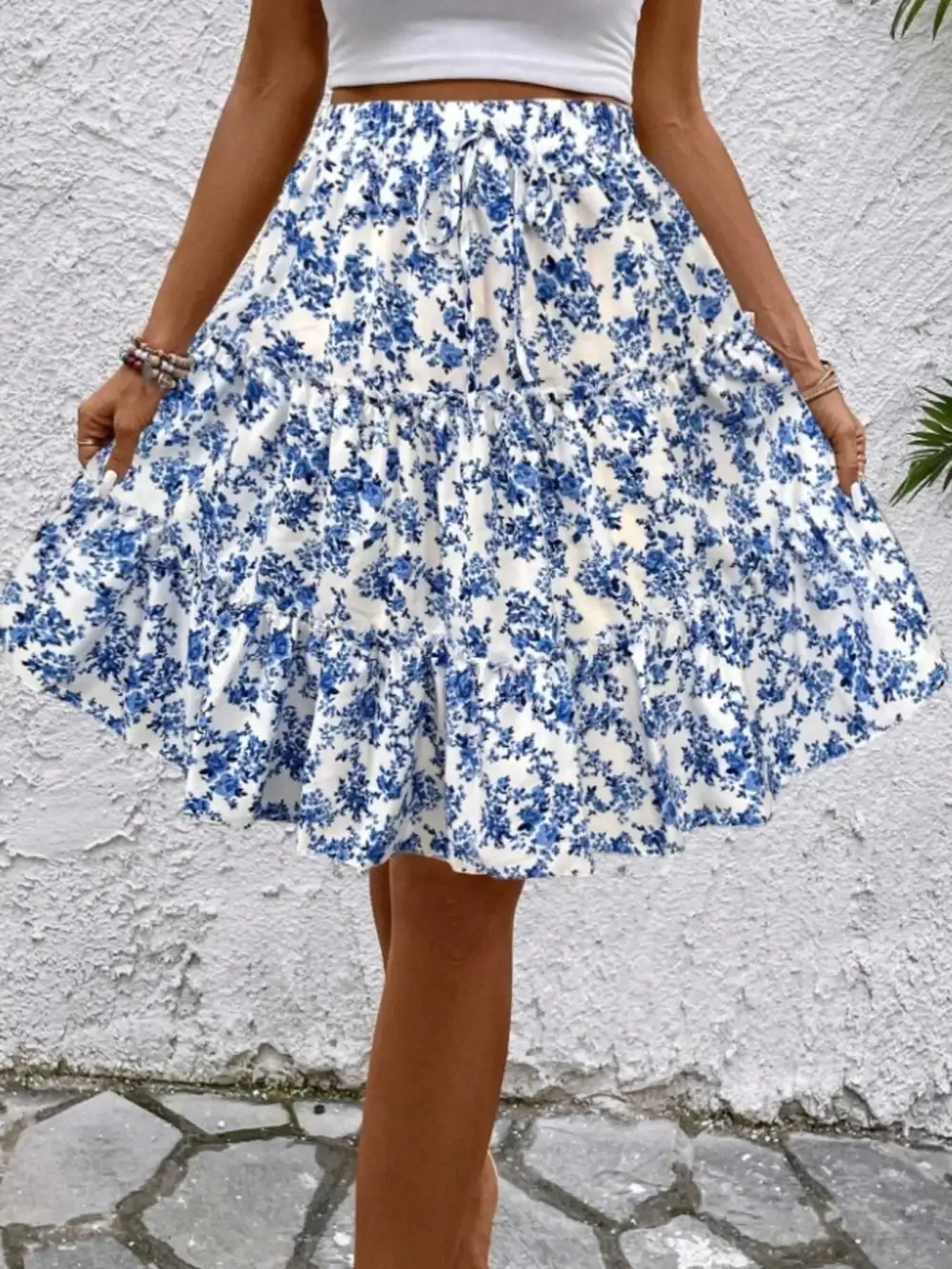 Everyday Floral Print Midi Skirt