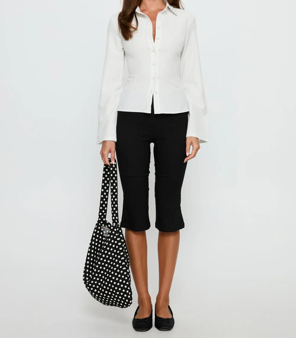 White Pinstripe Long Sleeve Shirt