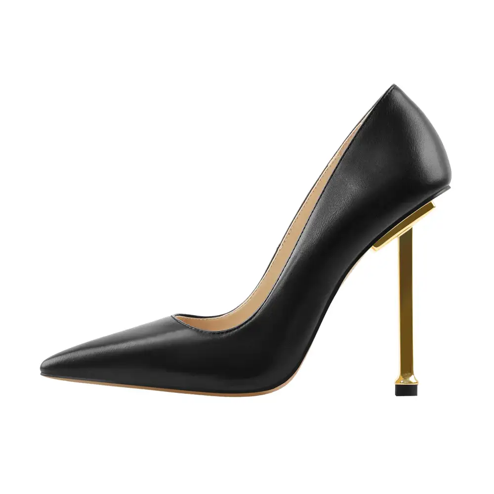 Pointed Toe Metal Heel Pumps