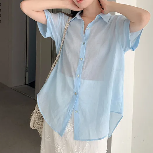 Minimal Knot Backless Short Sleeve Shirt
