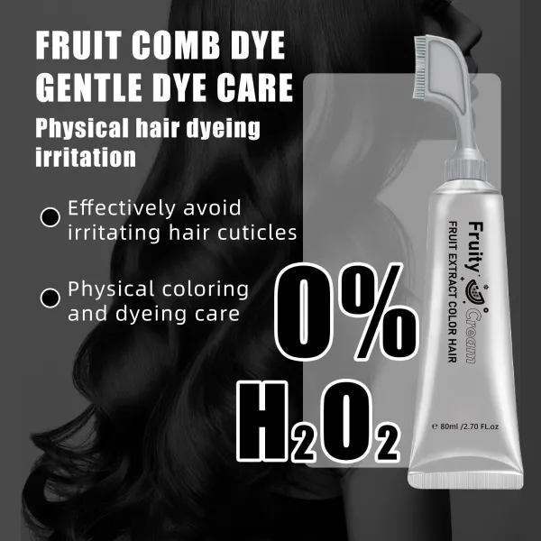 Plant Hair Dye Comb, One-Sweep Black Hair Color Cream, Fast Coloring Hair Dye Brush