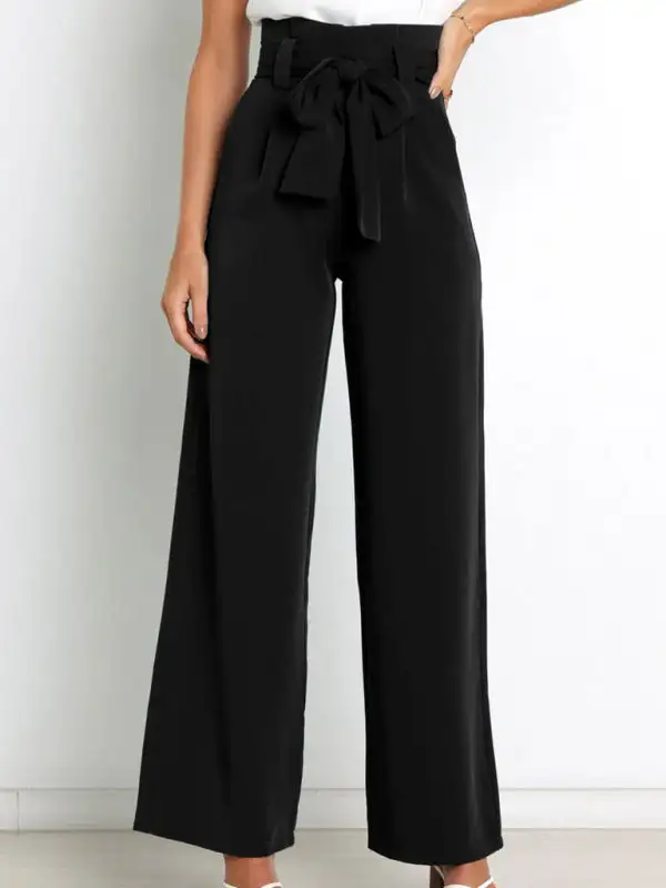 Trousers Versatile Wide Leg Belt