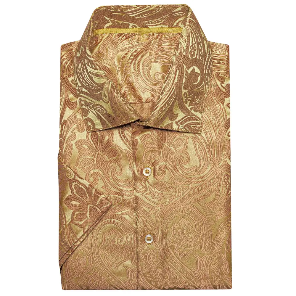 Elegant Paisley Jacquard Button Up Button Shirt