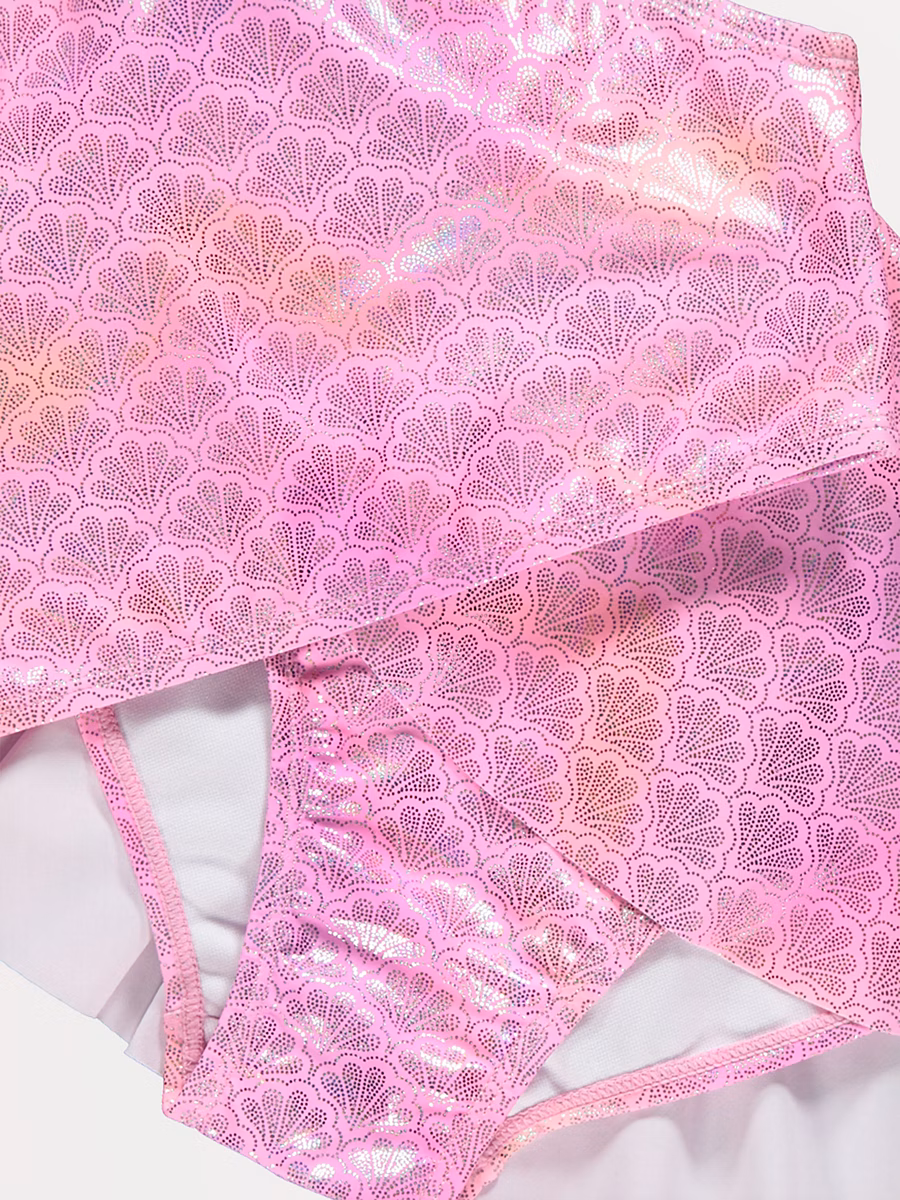 Pink Foil Shell Skirt Bikini detail 1