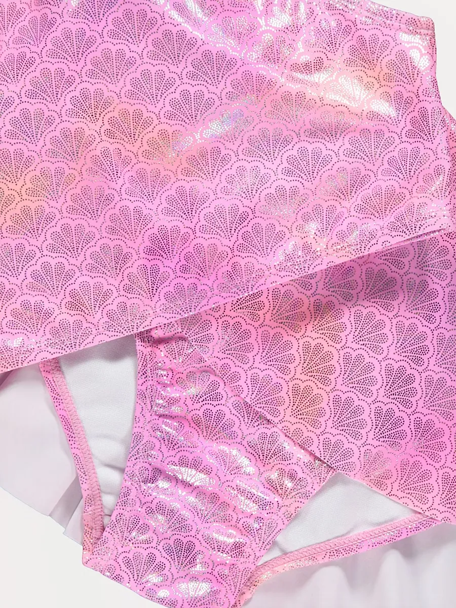 Pink Foil Shell Skirt Bikini