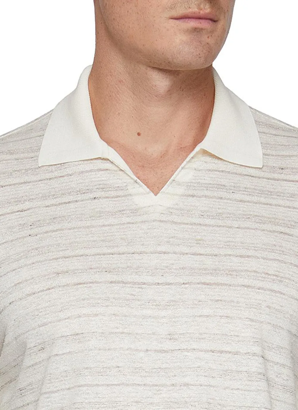Soft And Comfortable Silk Striped Polo Shirt