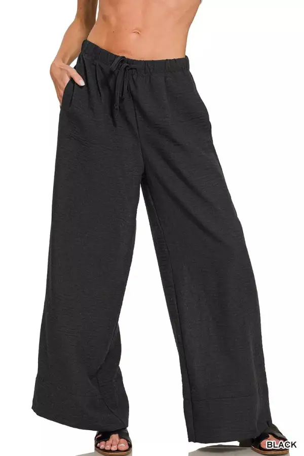 Drawstring Pocketed Casual Everyday Pants