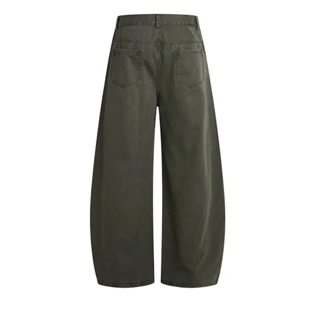 Vintage Washed Washed Curved Leg Men's Trousers