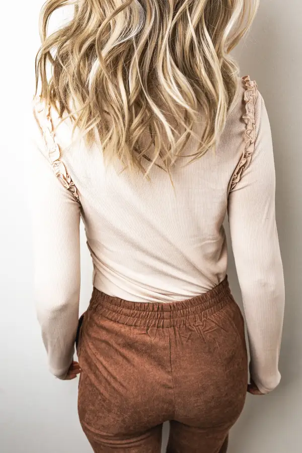 Women's Solid Top With Round Neck And Long Sleeve