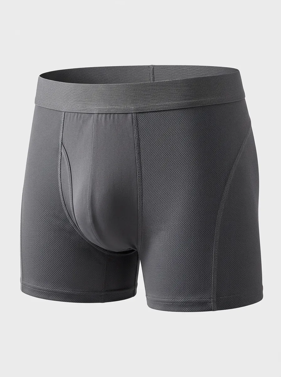 Men's Charcoal Grey Mesh Panel Boxer Briefs
