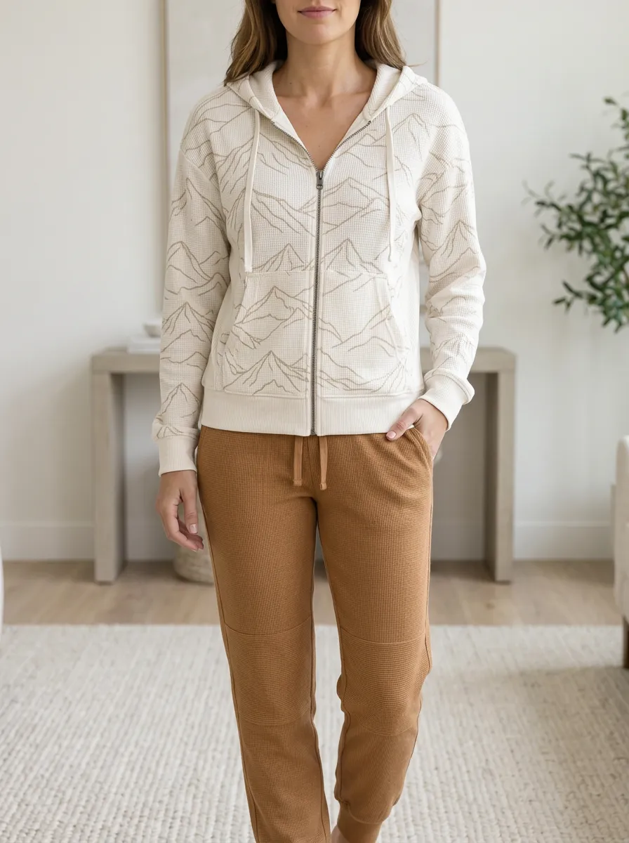 Women's Nature Lover Mountain Zip Hoodie Jogger Set