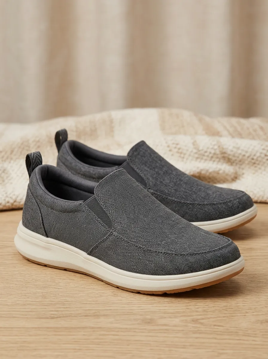 Practical Minimalist Graphic Street Look Men's Stretch Canvas Shoes