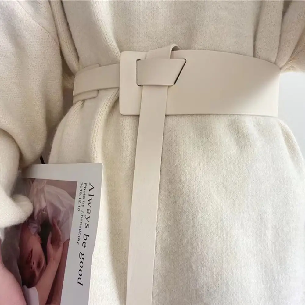 Knot-Detail Vegan-Leather Everyday Waist Belt