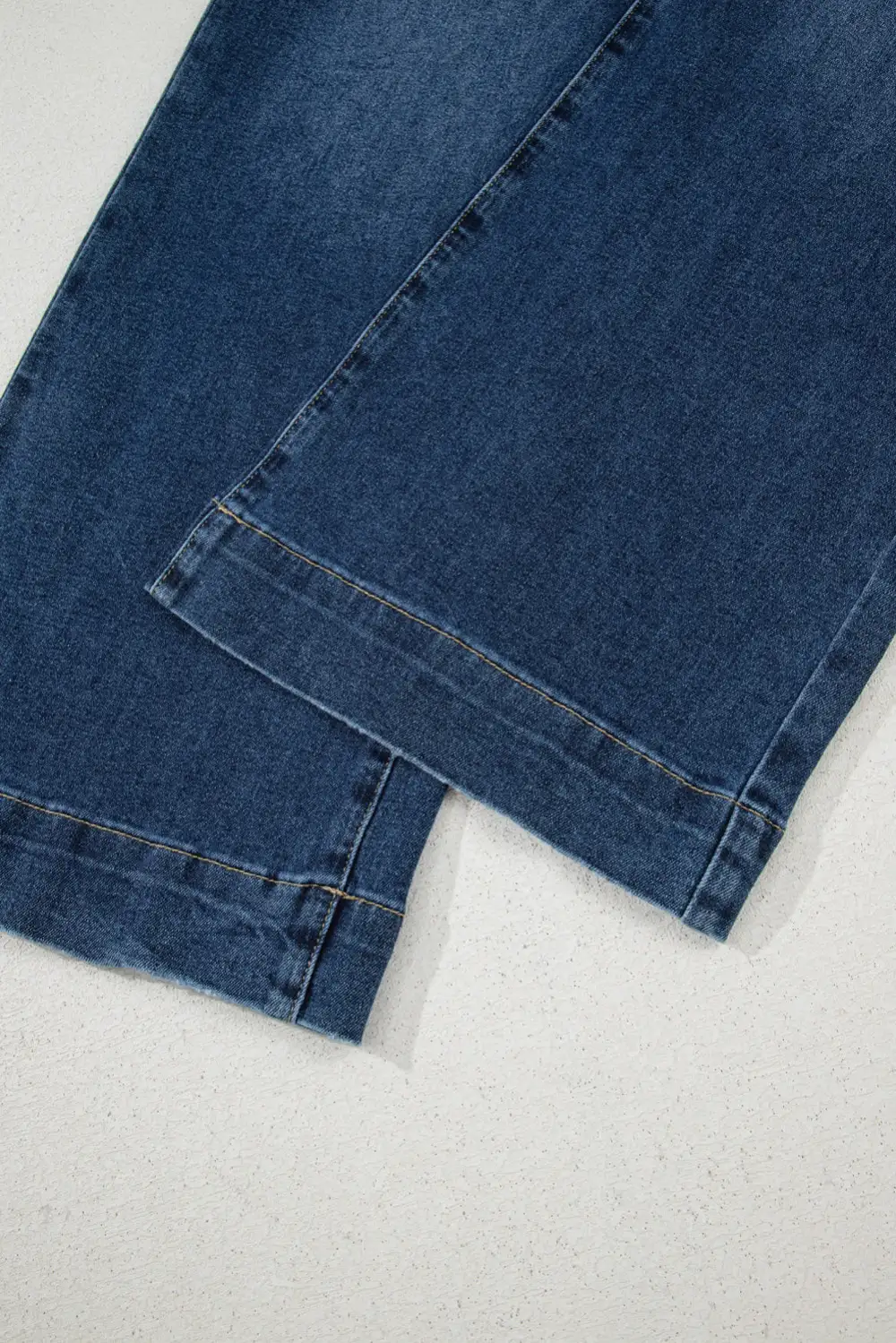 Elastic Waist Layered Denim Jeans