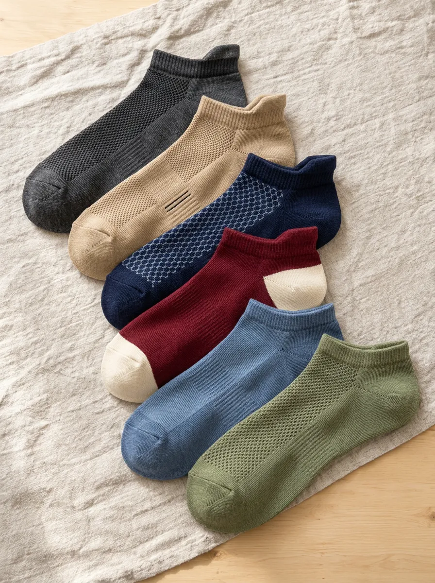 Men's Classic Daily Mesh Breathable Ankle Socks Set