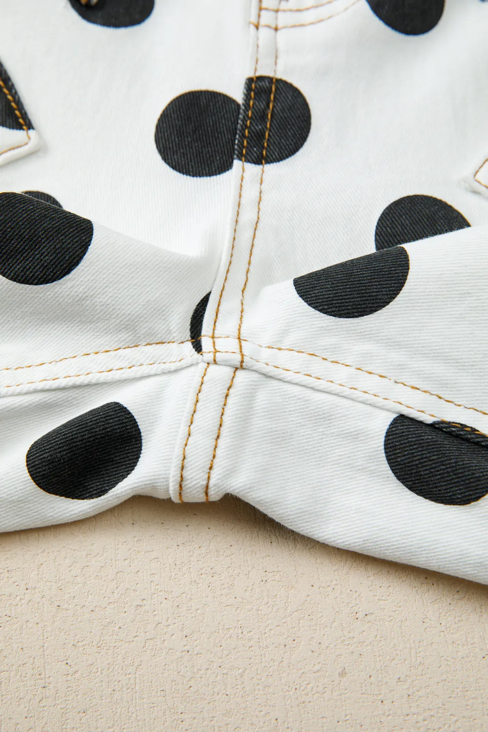 White Polka Dot Bow Jeans